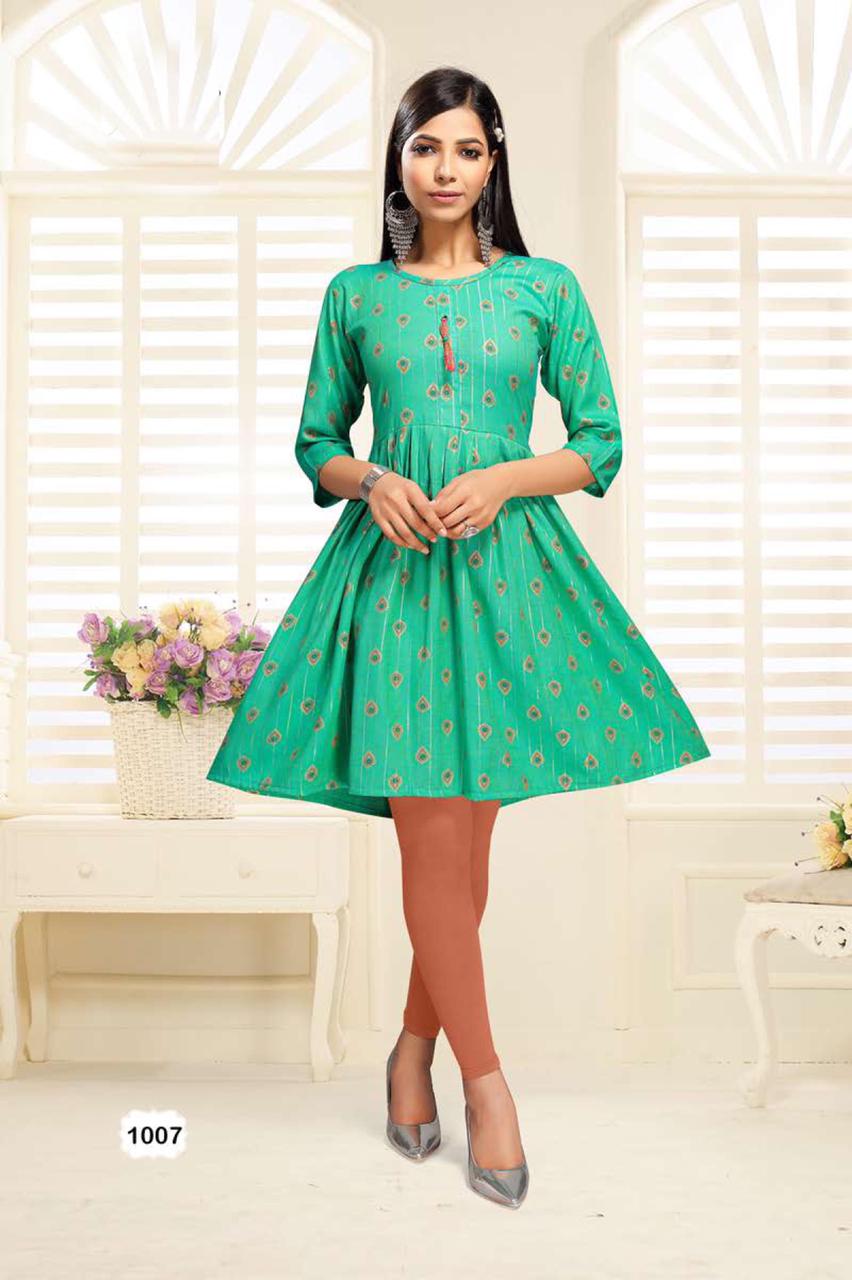 Beauty Queen Simran 2 Fancy Casual Wear Rayon Printed Anarkali Kurti Collection